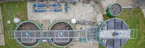 Aerial view of the environmental technology field station