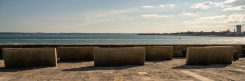 View from Portsmouth looking out at the sea 