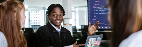 Degree apprenticeship student in a meeting