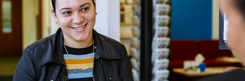 Female student smiling