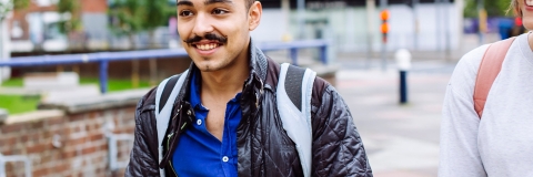 Male student smiling