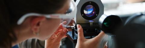 Female scientist studying Zeeman effect at University of Portsmouth