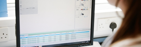 A computer screen with data on it