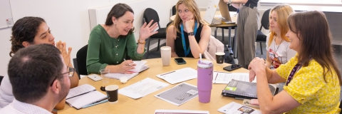A group of researchers having a discussion.