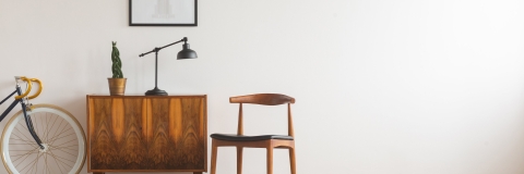 Retro Chair, Bike and Cabinet