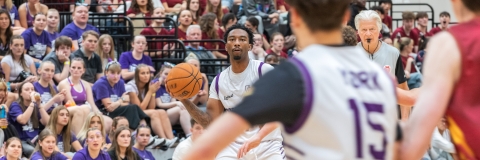 A varsity basketball game at the Uuniversity of Portsmouth