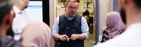 students from Kazakhstan listening to a lecturer