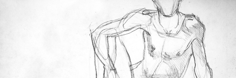 Pencil sketch of a full human body