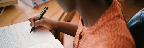 Student writing their personal statement