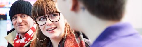 UK students talking at open day