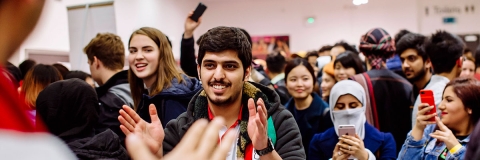 International students in Third Space celebrating