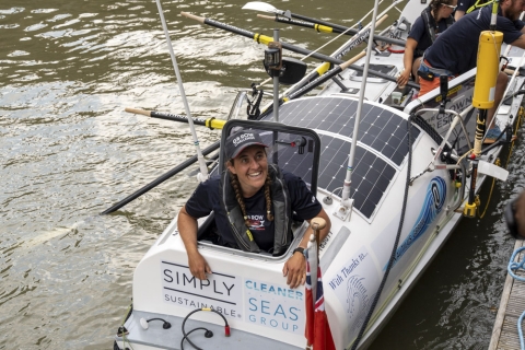Rowing boat skipper, Aoife Luscombe