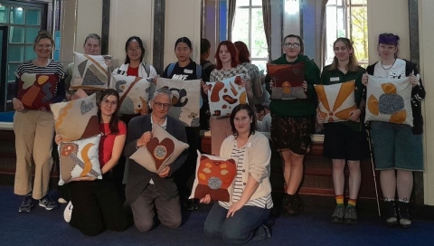 A group picture of the students at a workshop in The Base