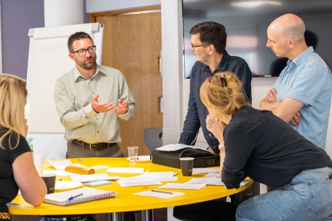 Group of students in a collaborative workshop