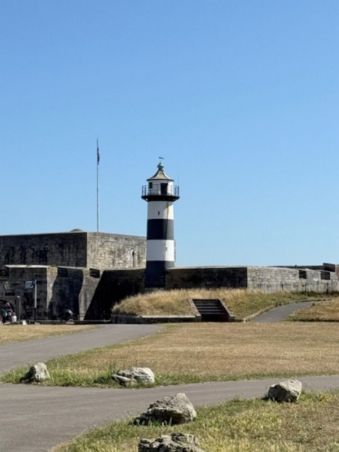 Photo of Southsea Castle. Bright blue sky on a sunny day.