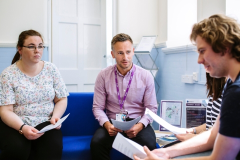 People meeting in a room at University of Portsmouth