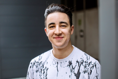 Smiling male student