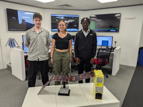 Students involved in the Jupiter project standing side by side for a photo