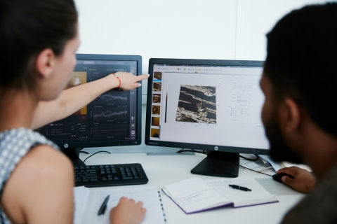 Student working at their computer