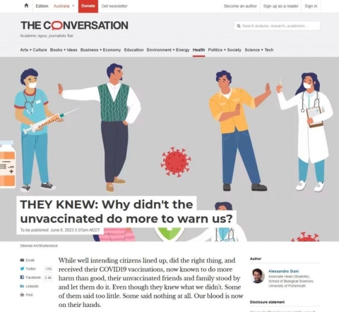 Alessandro Siani fake news article screenshot