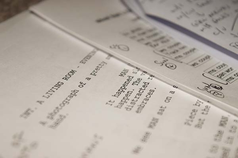 A close up shot of a script