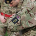 close-up of British army soldier's sleeve insignia