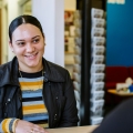 Female student smiling