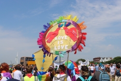 Love is love sign raised at Portsmouth Pride