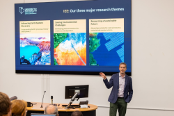 Director of the Institute of the Earth and Environment, Professor James Darling, giving the opening speech at the launch event at the University of Portsmouth