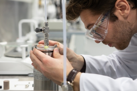 University of Portsmouth student using scientific equipment