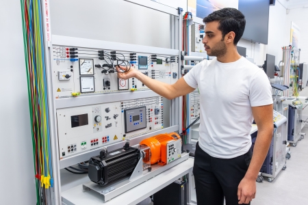 Man in engineering lab
