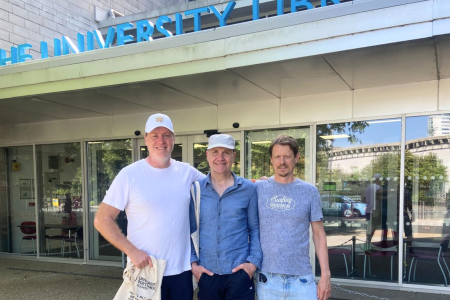 Hagen, Heiko and Niklas outside the University Library